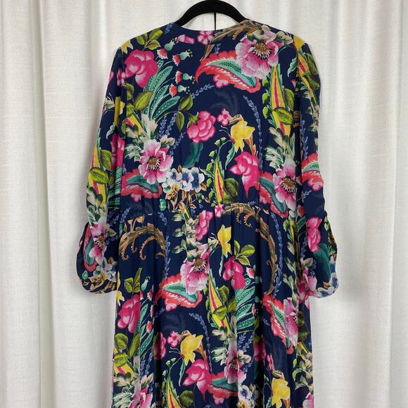 Soft Surroundings Navy Blue Paisley Samantha Maxi Dress Sz.L NWT - Picture 13 of 16